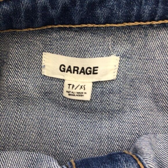 GARAGE denim short dress romper mini dress jeans XS pockets button up sexy - Picture 7 of 14